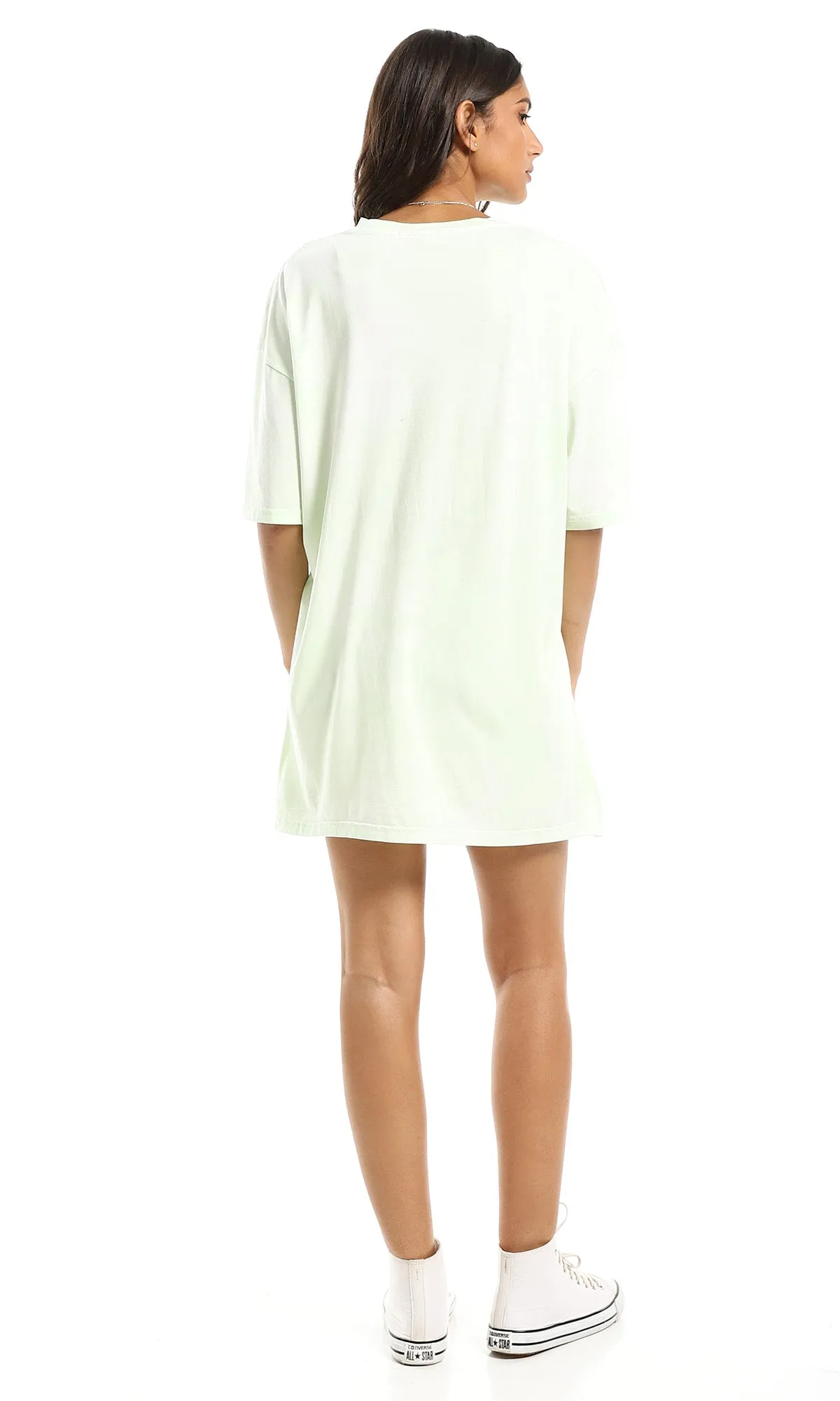 97599 Tie Dye Loose Fit Short Sleeves Lemon Tee