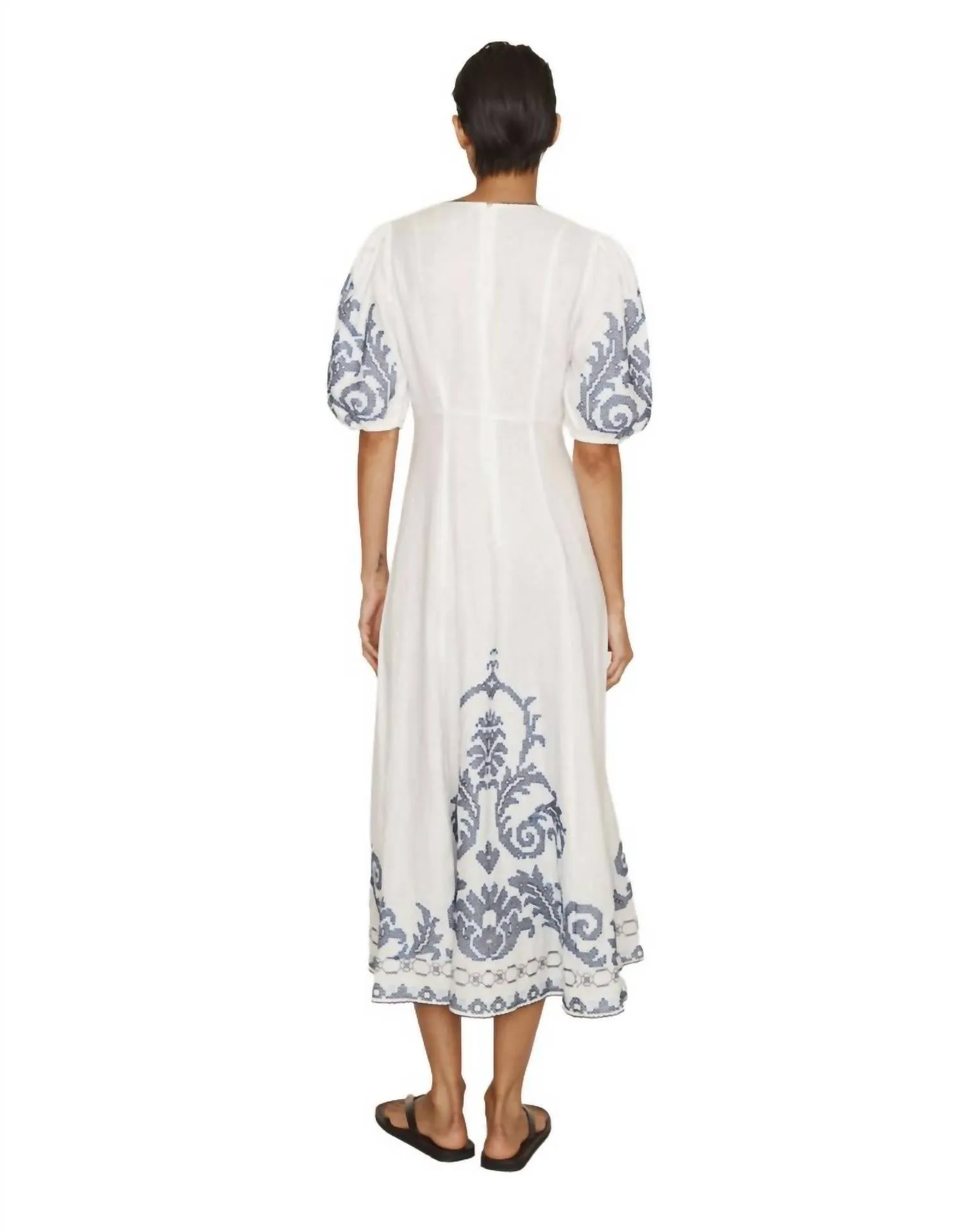 Alemais - Hazel Embroidered Midi Dress