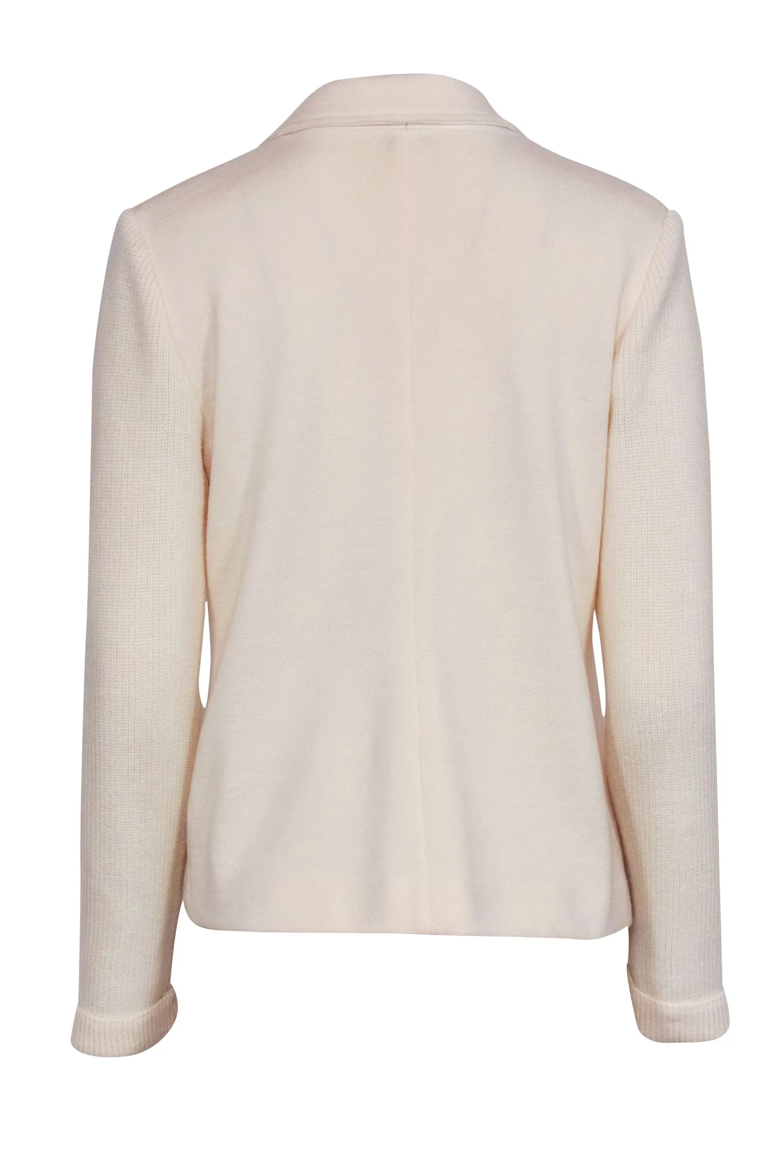 Amina Rubinacci - Cream Wool Knit Blazer Sz M