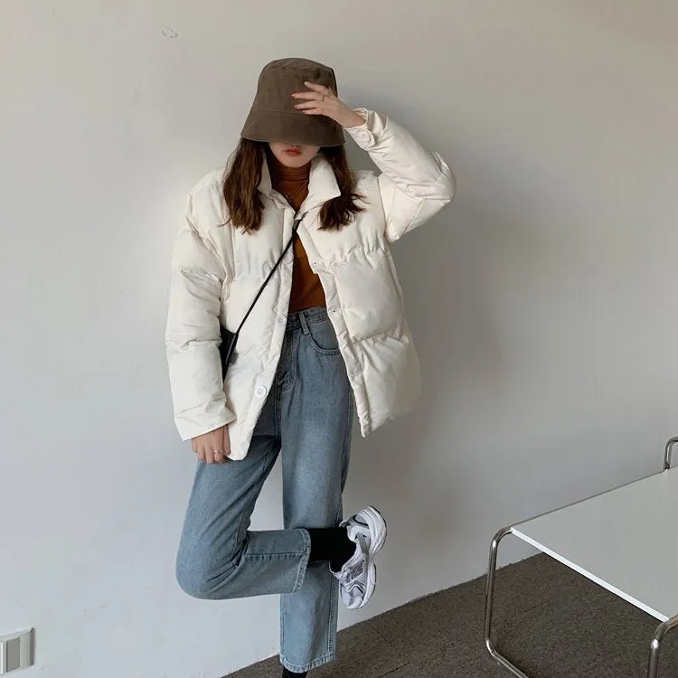 Button-Down Winter Jacket With Pockets