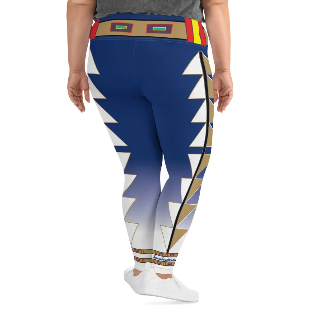 Centered Blue and Gold Fade Plus Size Leggings