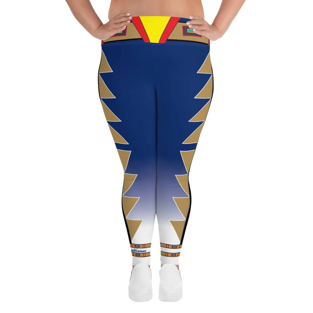Centered Blue and Gold Fade Plus Size Leggings