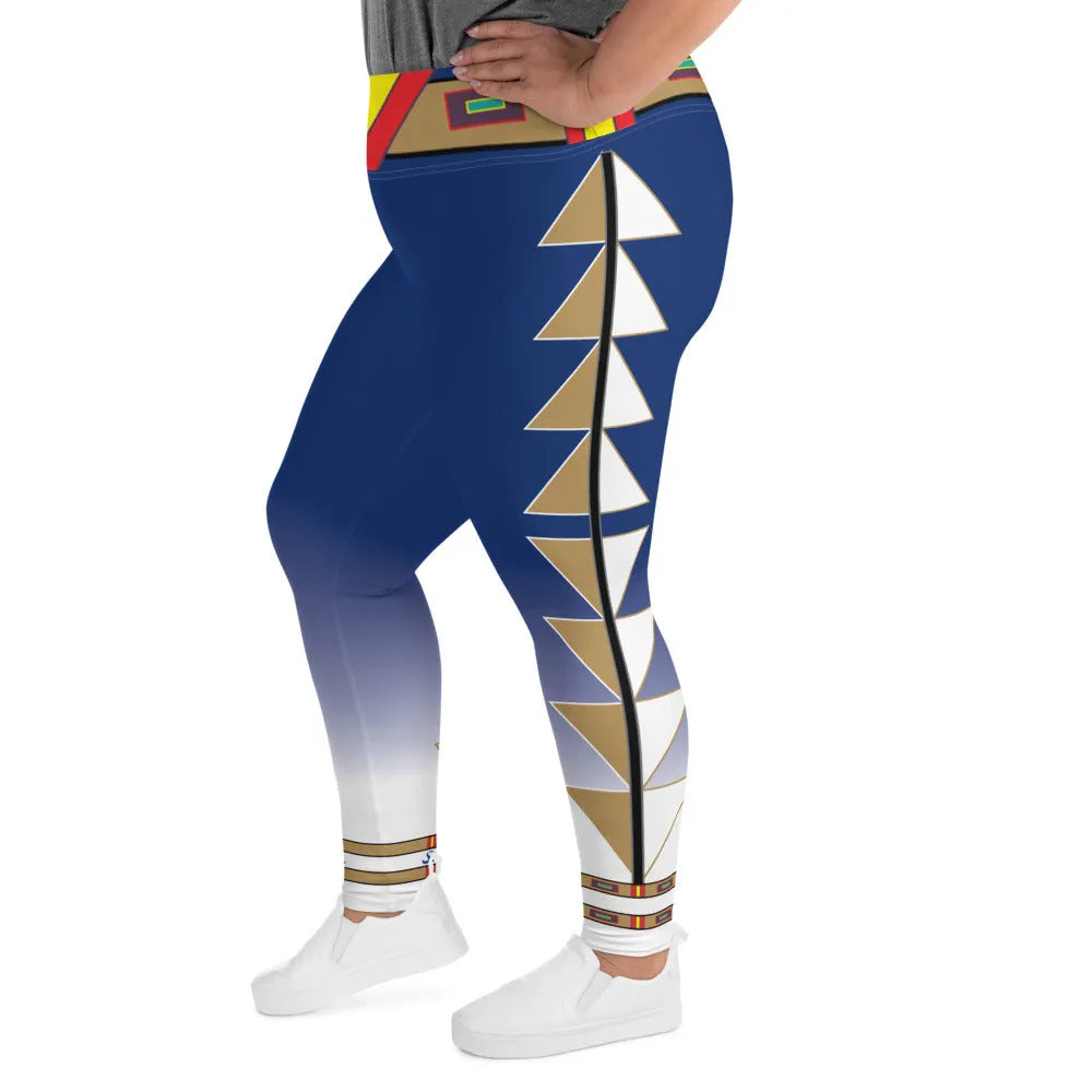 Centered Blue and Gold Fade Plus Size Leggings