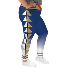 Centered Blue and Gold Fade Plus Size Leggings