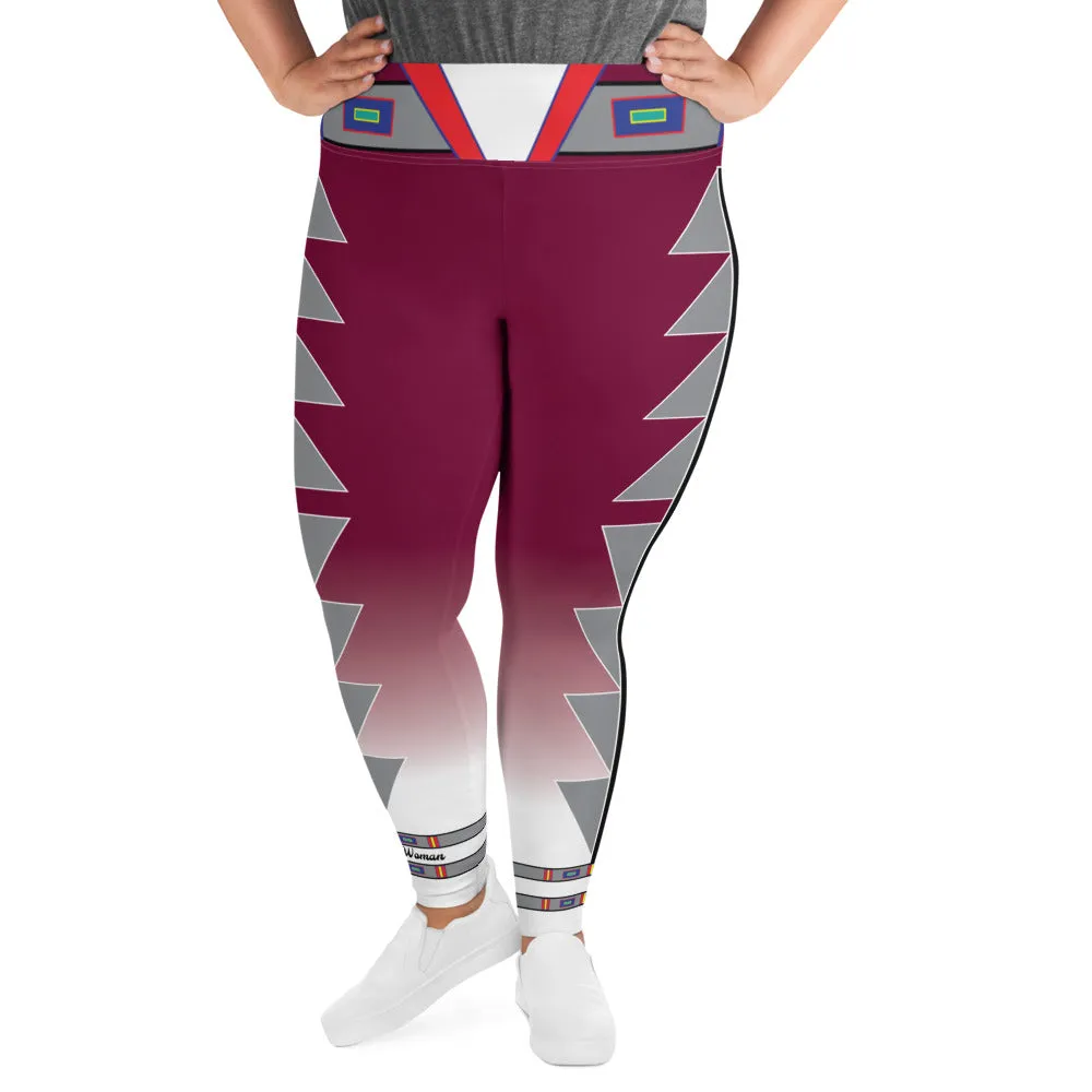 Centered Maroon Fade Plus Size Leggings