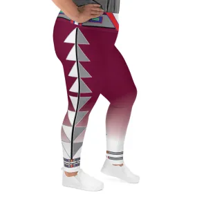 Centered Maroon Fade Plus Size Leggings