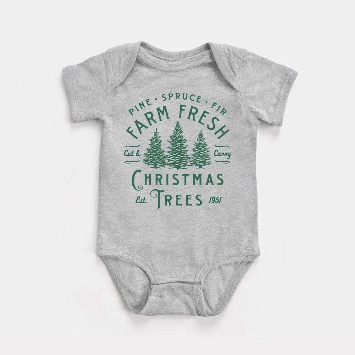 Farm Fresh Christmas Trees Baby Bodysuit