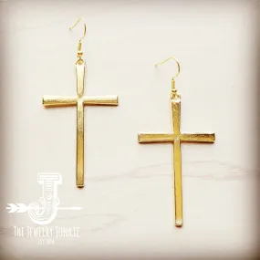 Gold Cross Earrings 211o