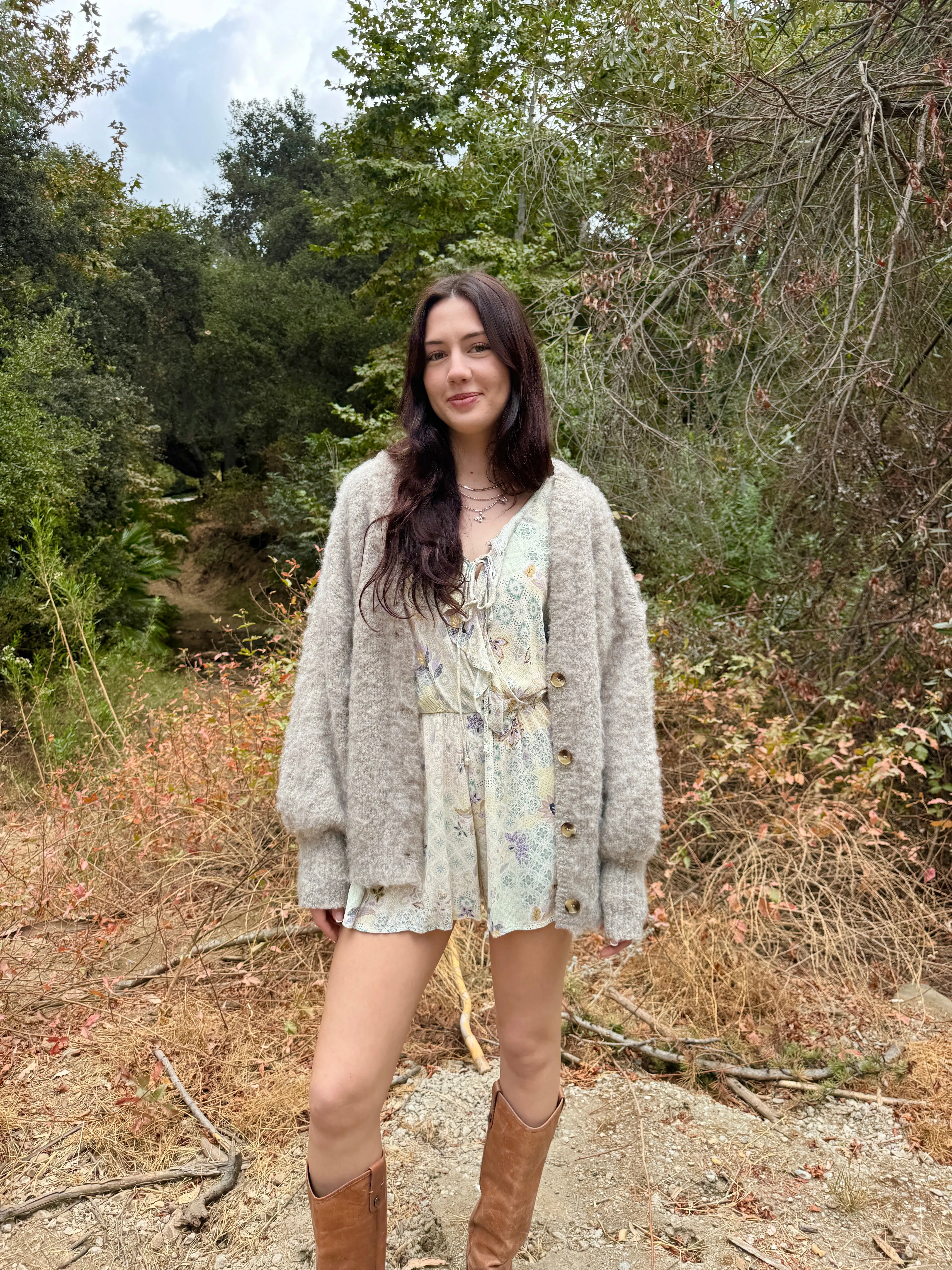 KARINA fuzzy open cardigan