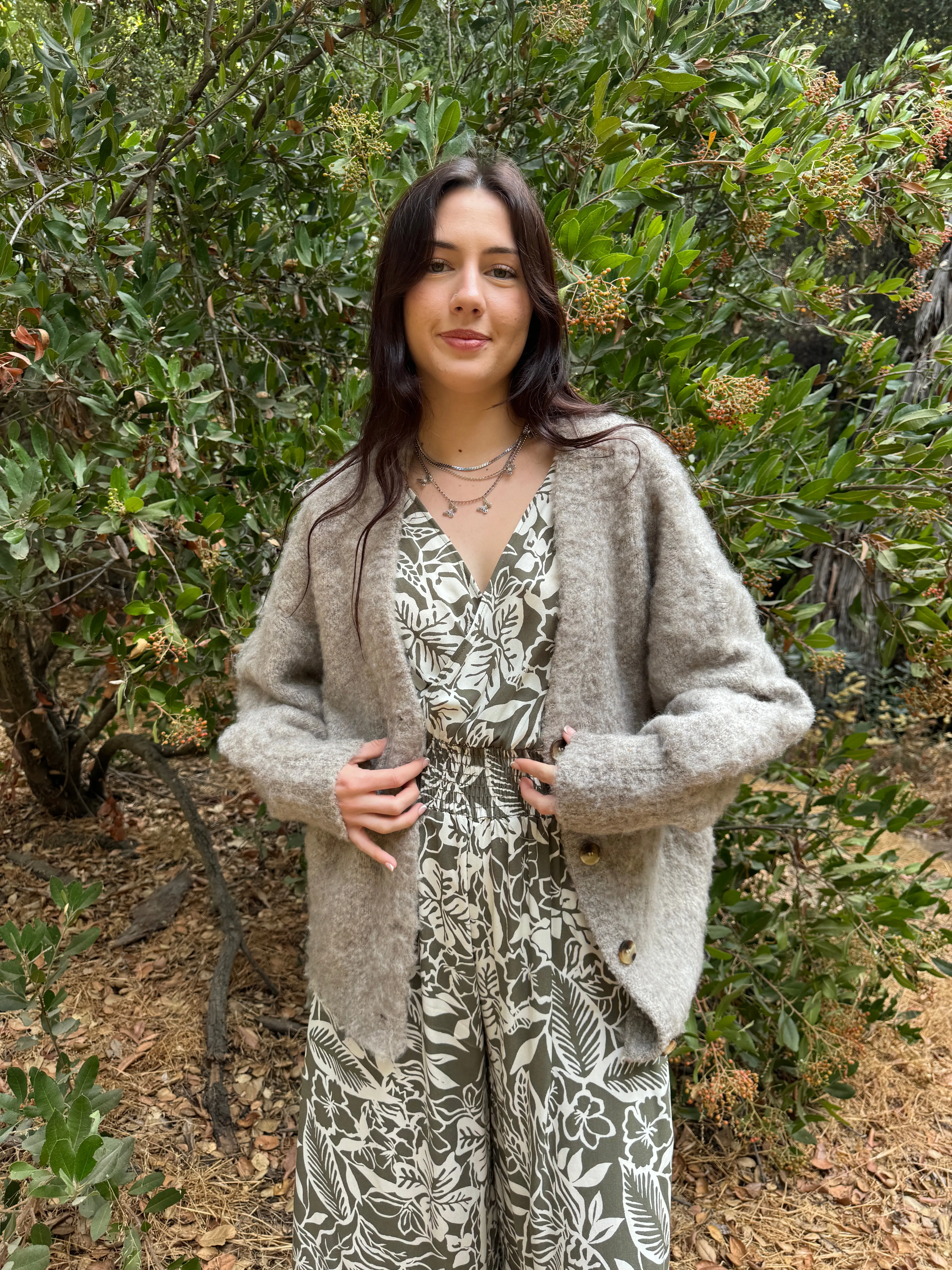 KARINA fuzzy open cardigan