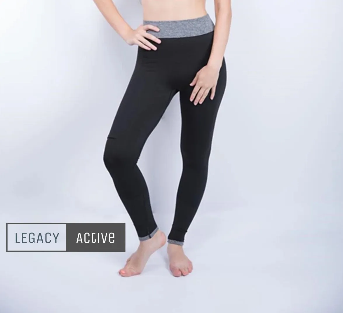 LEGACY ACTIVE Nylon and Cotton Leggings Black / Gray