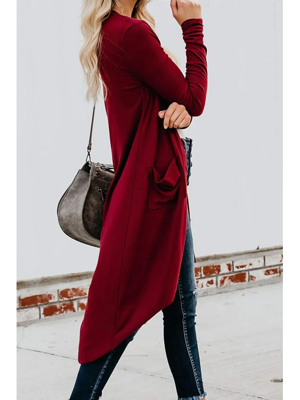 Long Sleeve Button Down Pockets Knit Ribbed Cardigan