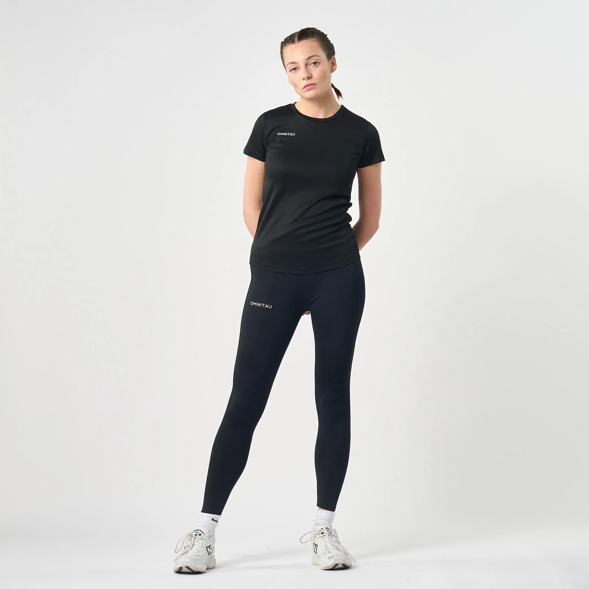 Omnitau Women's Team Sports Breathable Full Length Training Leggings - Black