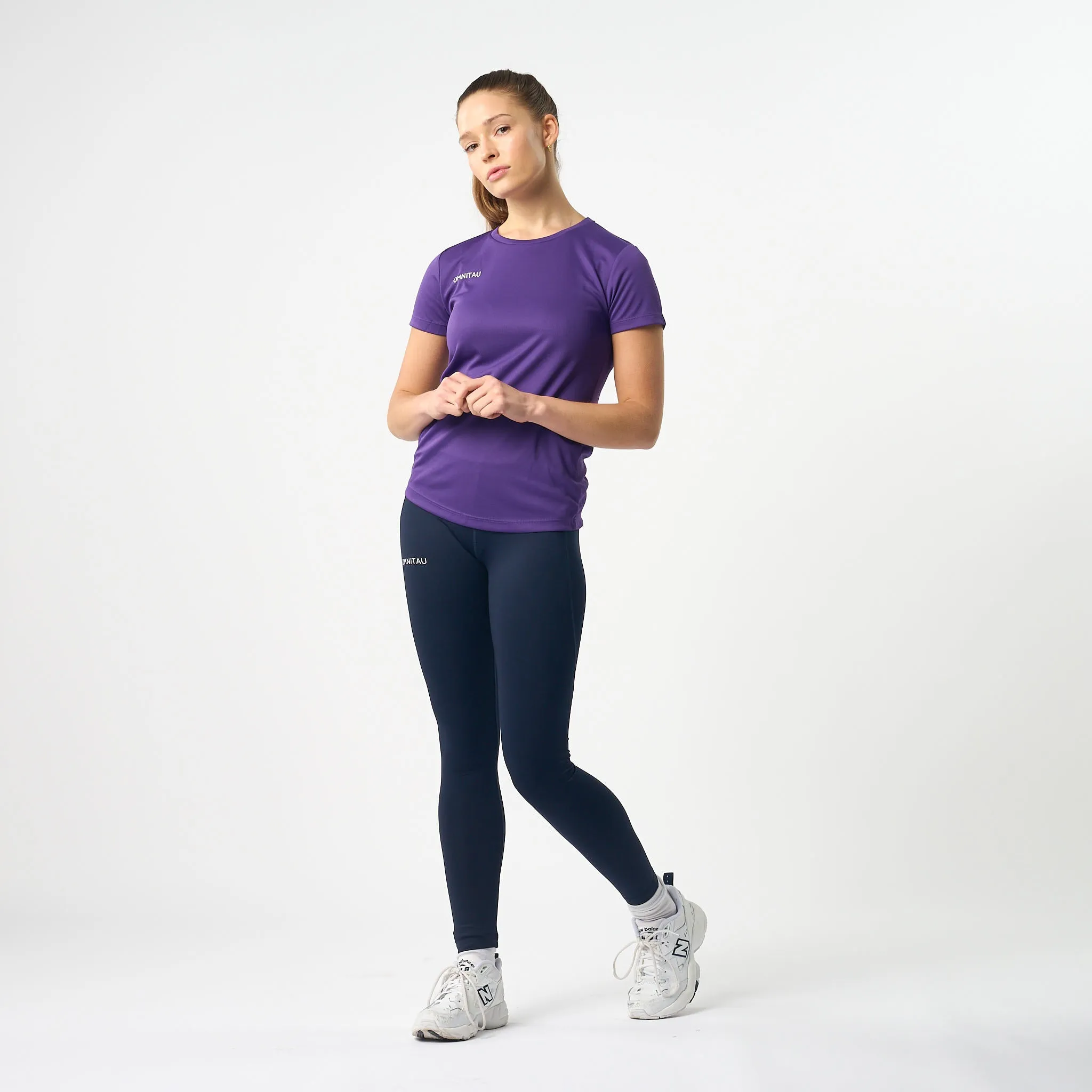Omnitau Women's Team Sports Breathable Full Length Training Leggings - Navy