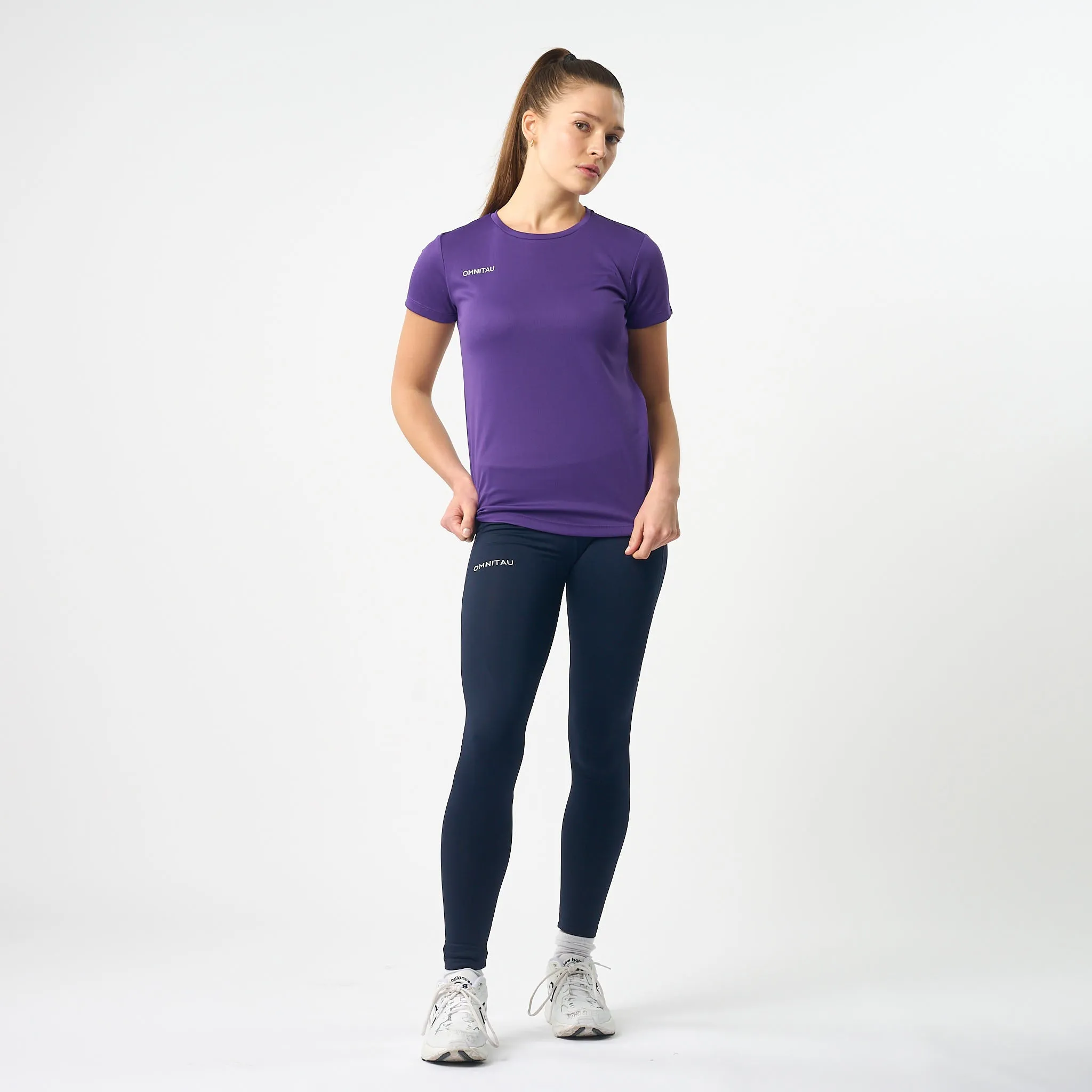 Omnitau Women's Team Sports Breathable Full Length Training Leggings - Navy