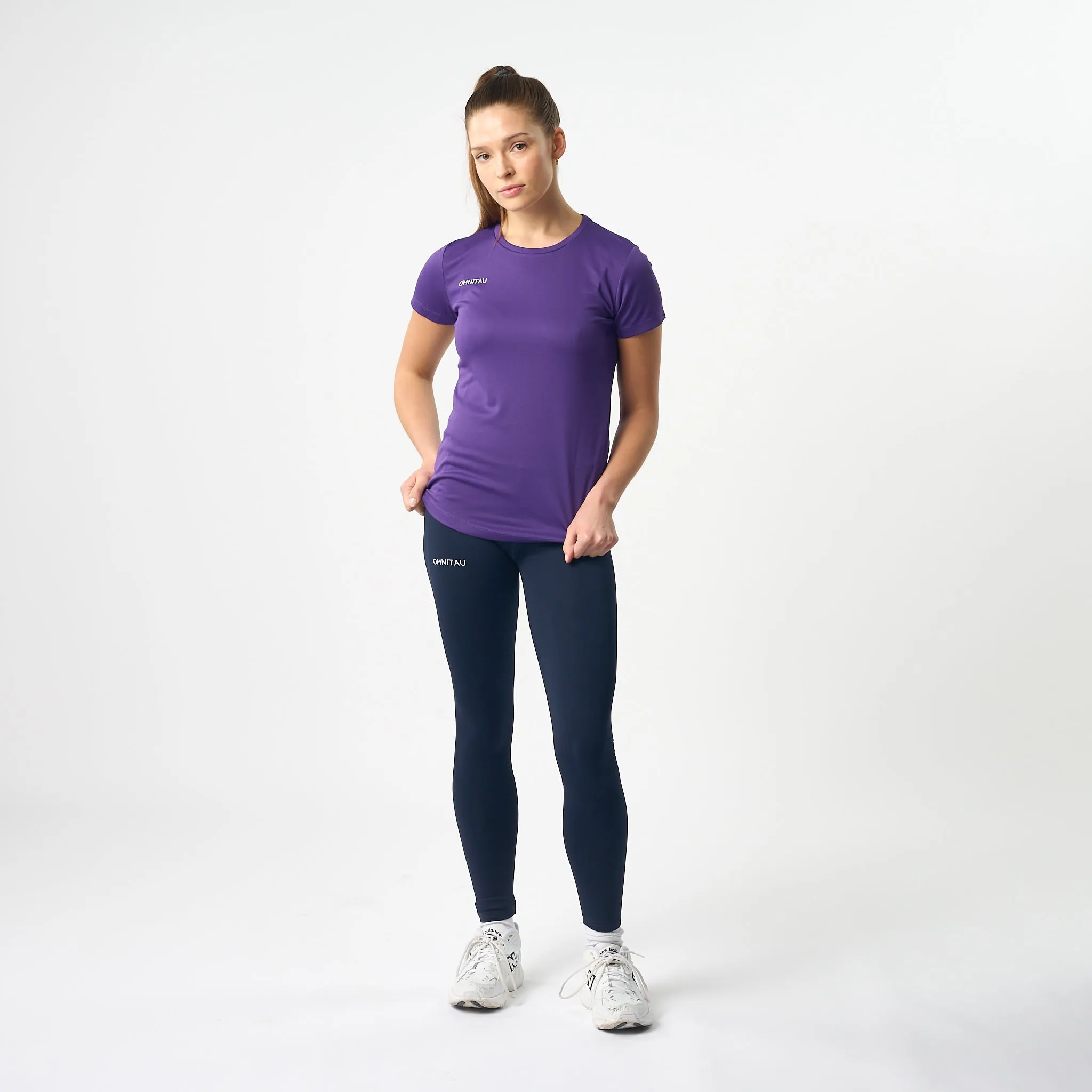 Omnitau Women's Team Sports Breathable Full Length Training Leggings - Navy