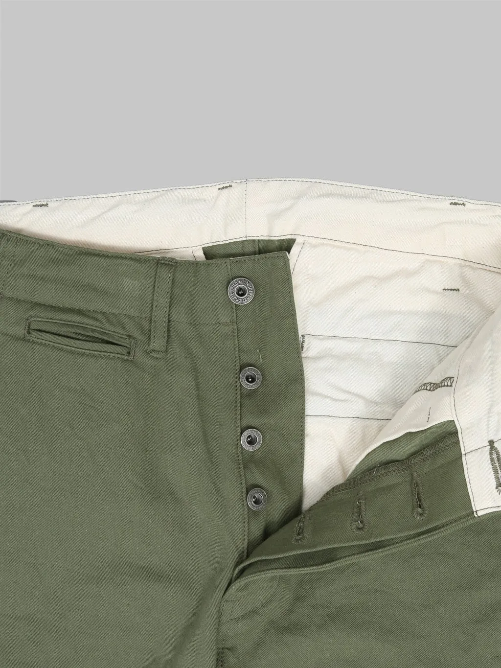 ONI Denim 737-SVC-LOL 9.5oz Selvedge Chino Trouser Light Olive