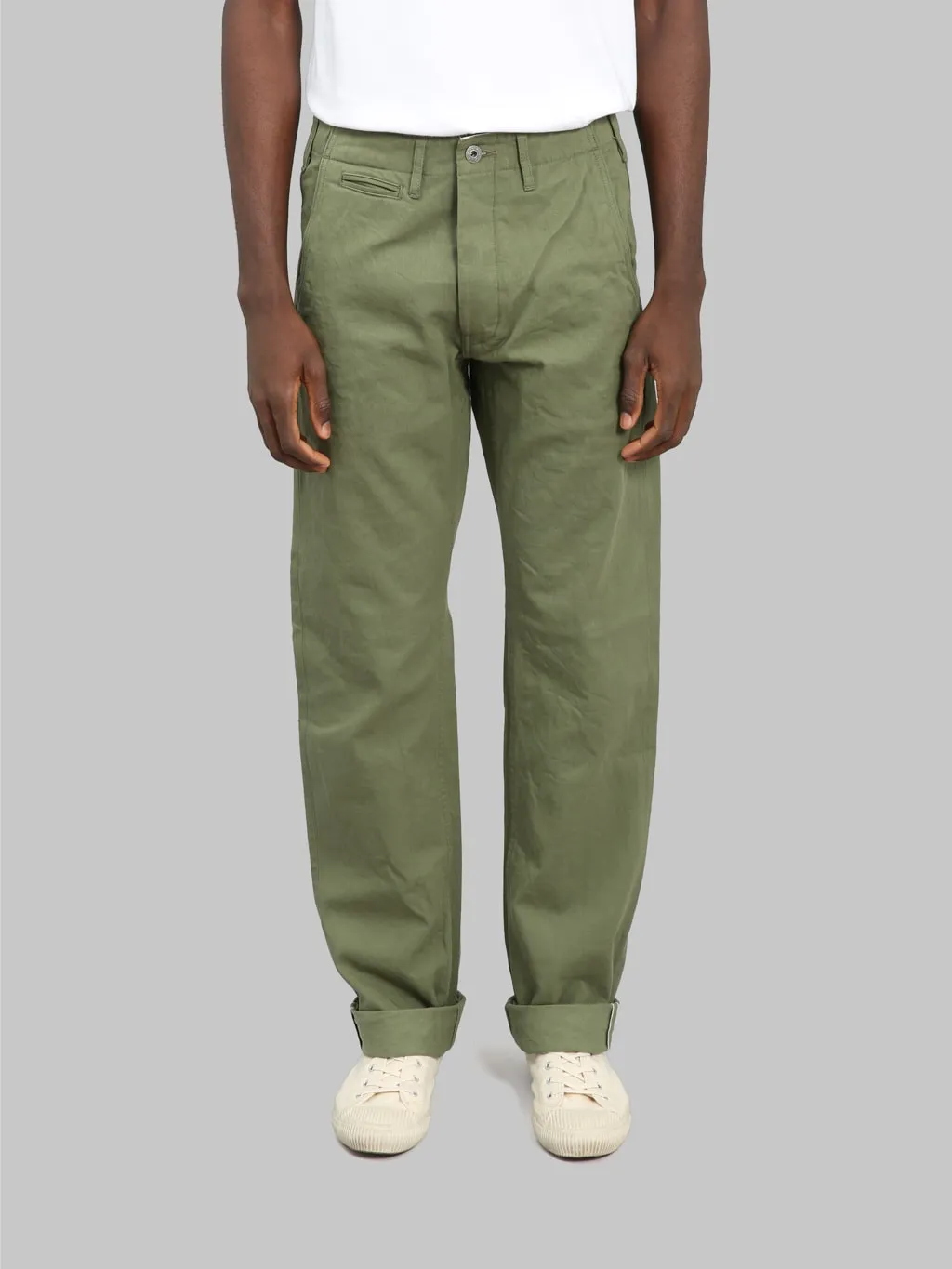 ONI Denim 737-SVC-LOL 9.5oz Selvedge Chino Trouser Light Olive