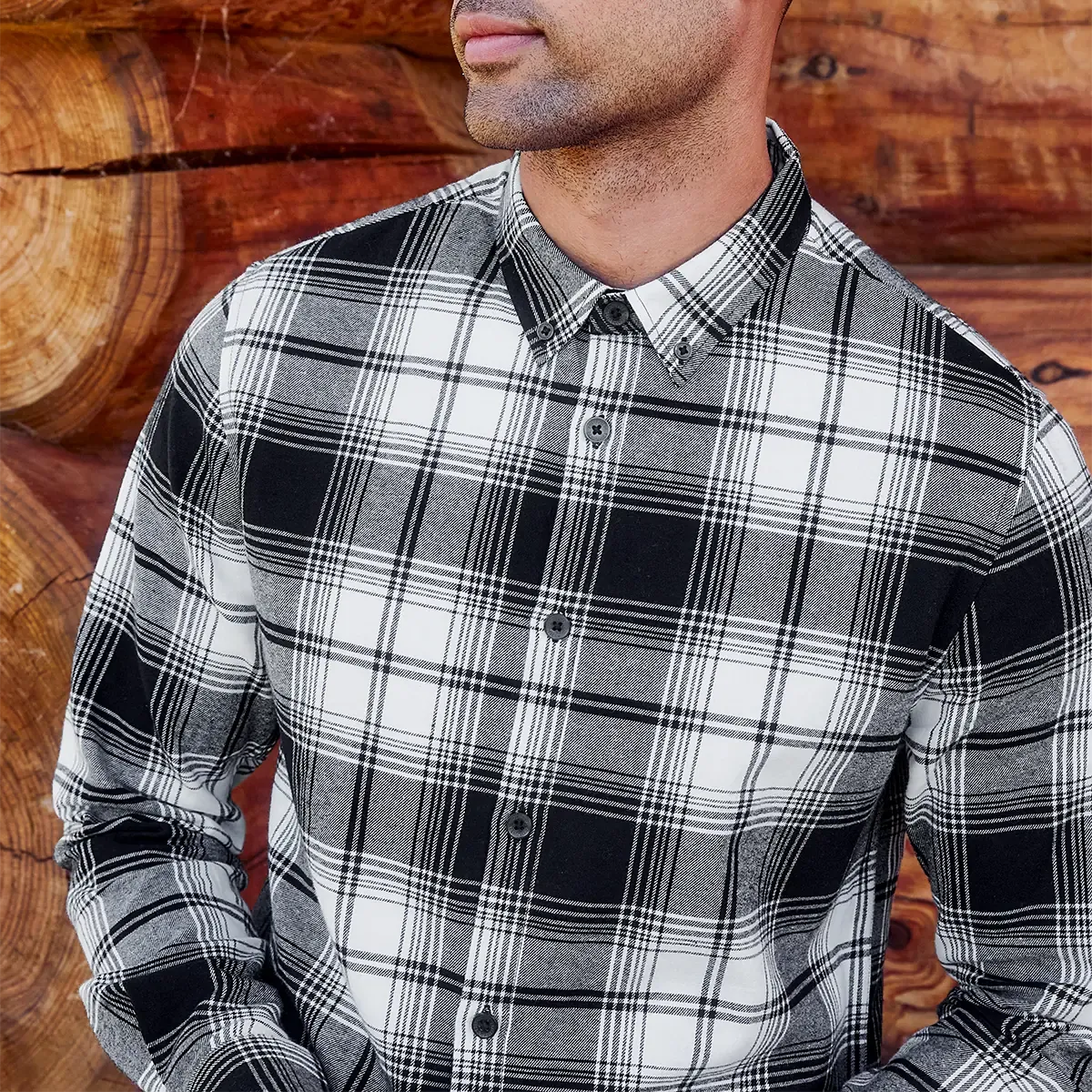 Threadbare Mens Matching Black Woven Checked Shirt