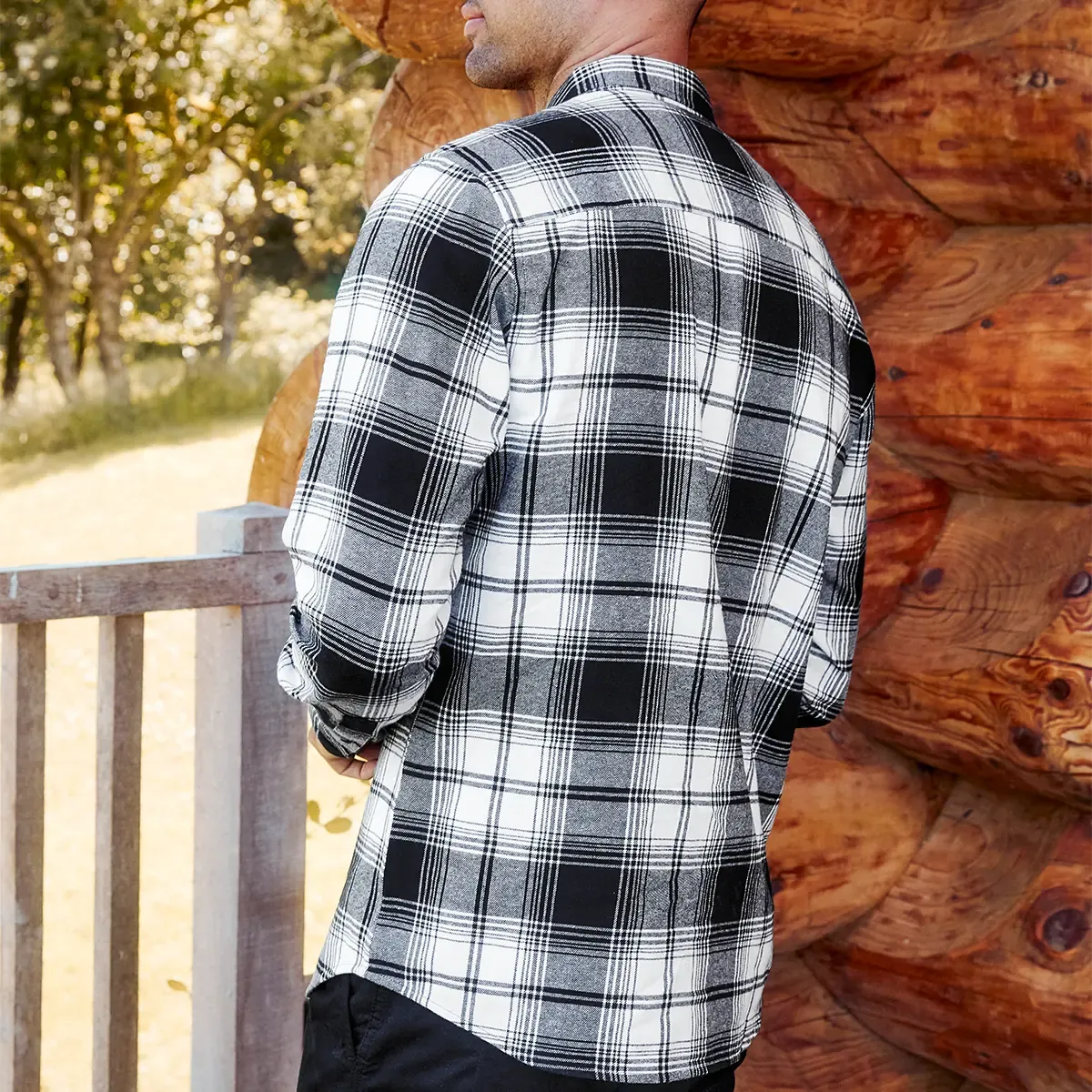 Threadbare Mens Matching Black Woven Checked Shirt